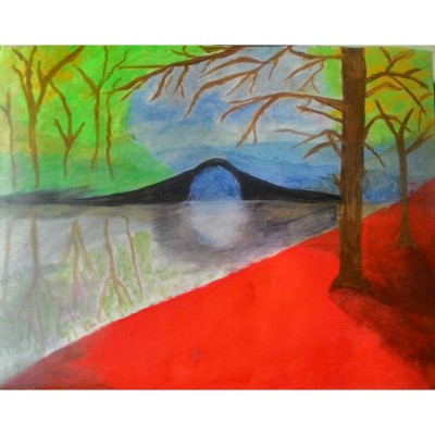 Under a tree by the river